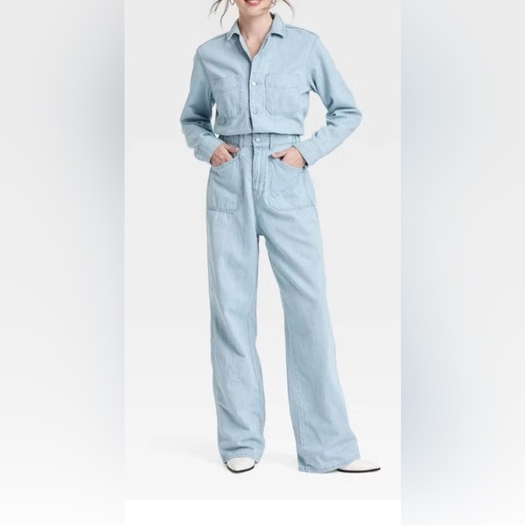 Universal Thread Pants - Universal Thread Light Blue Denim Baggy Jumpsuit